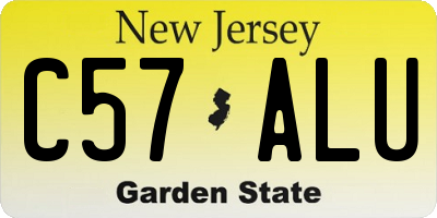 NJ license plate C57ALU