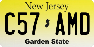 NJ license plate C57AMD