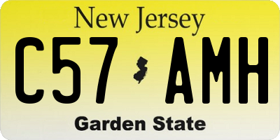 NJ license plate C57AMH