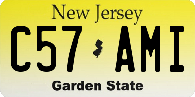 NJ license plate C57AMI