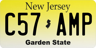 NJ license plate C57AMP