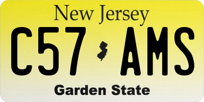 NJ license plate C57AMS