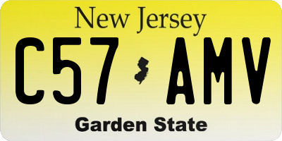 NJ license plate C57AMV