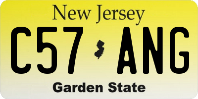 NJ license plate C57ANG