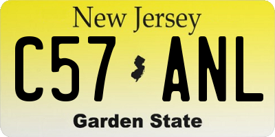 NJ license plate C57ANL