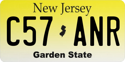 NJ license plate C57ANR