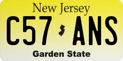 NJ license plate C57ANS