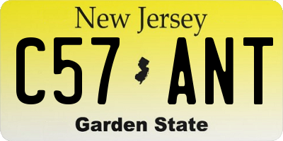 NJ license plate C57ANT