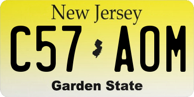 NJ license plate C57AOM