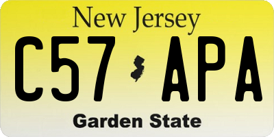 NJ license plate C57APA