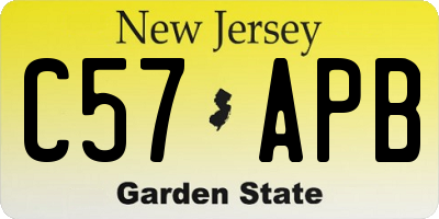 NJ license plate C57APB