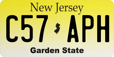 NJ license plate C57APH