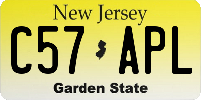 NJ license plate C57APL