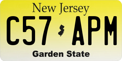 NJ license plate C57APM