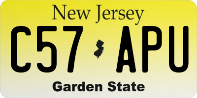 NJ license plate C57APU