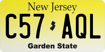 NJ license plate C57AQL