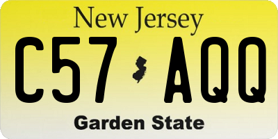 NJ license plate C57AQQ