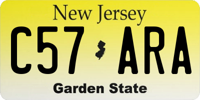 NJ license plate C57ARA