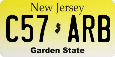 NJ license plate C57ARB