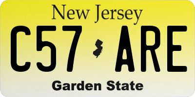 NJ license plate C57ARE