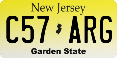 NJ license plate C57ARG