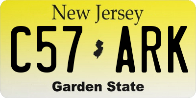 NJ license plate C57ARK