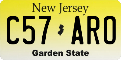 NJ license plate C57ARO