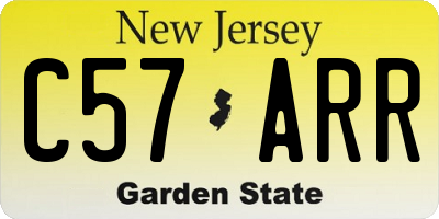 NJ license plate C57ARR