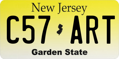 NJ license plate C57ART