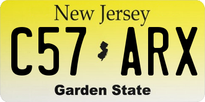 NJ license plate C57ARX