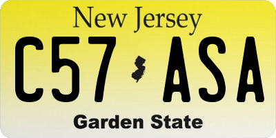 NJ license plate C57ASA