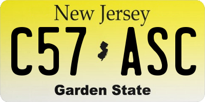 NJ license plate C57ASC