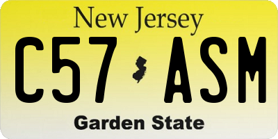 NJ license plate C57ASM