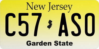 NJ license plate C57ASO