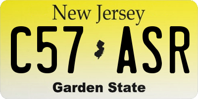 NJ license plate C57ASR