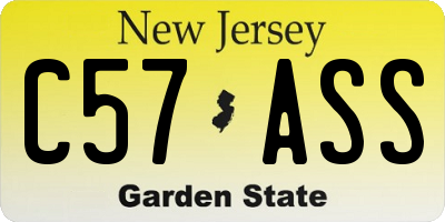 NJ license plate C57ASS
