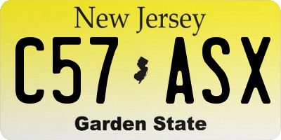 NJ license plate C57ASX