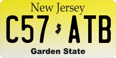 NJ license plate C57ATB