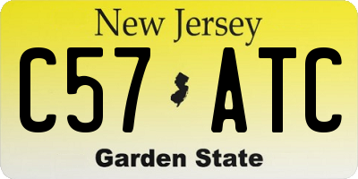 NJ license plate C57ATC