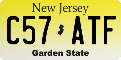 NJ license plate C57ATF