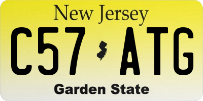NJ license plate C57ATG