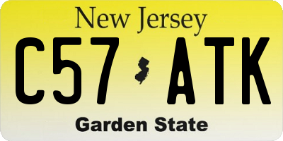 NJ license plate C57ATK