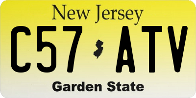 NJ license plate C57ATV