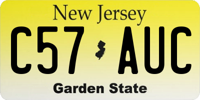 NJ license plate C57AUC