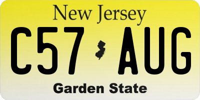 NJ license plate C57AUG