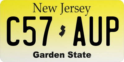 NJ license plate C57AUP