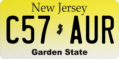 NJ license plate C57AUR