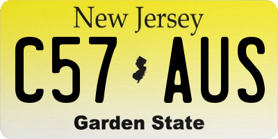 NJ license plate C57AUS