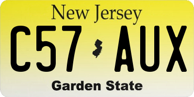 NJ license plate C57AUX
