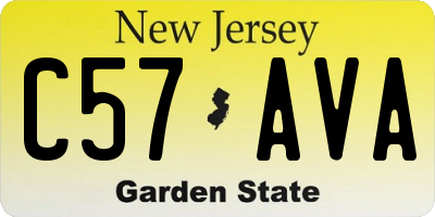 NJ license plate C57AVA